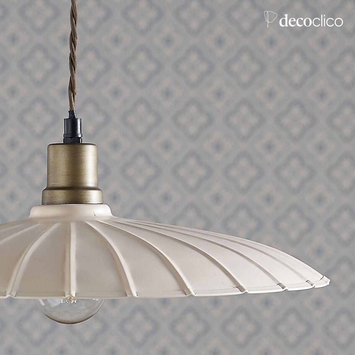 Vintage hanglamp in crème metaal Odette