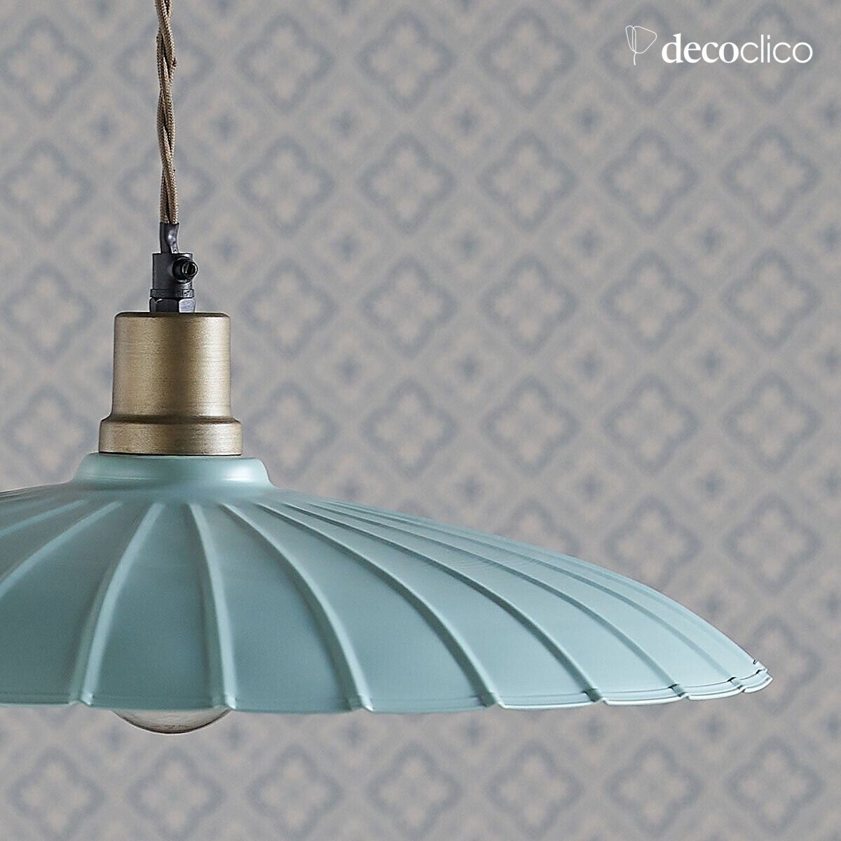 Vintage hanglamp in groen metaal Odette