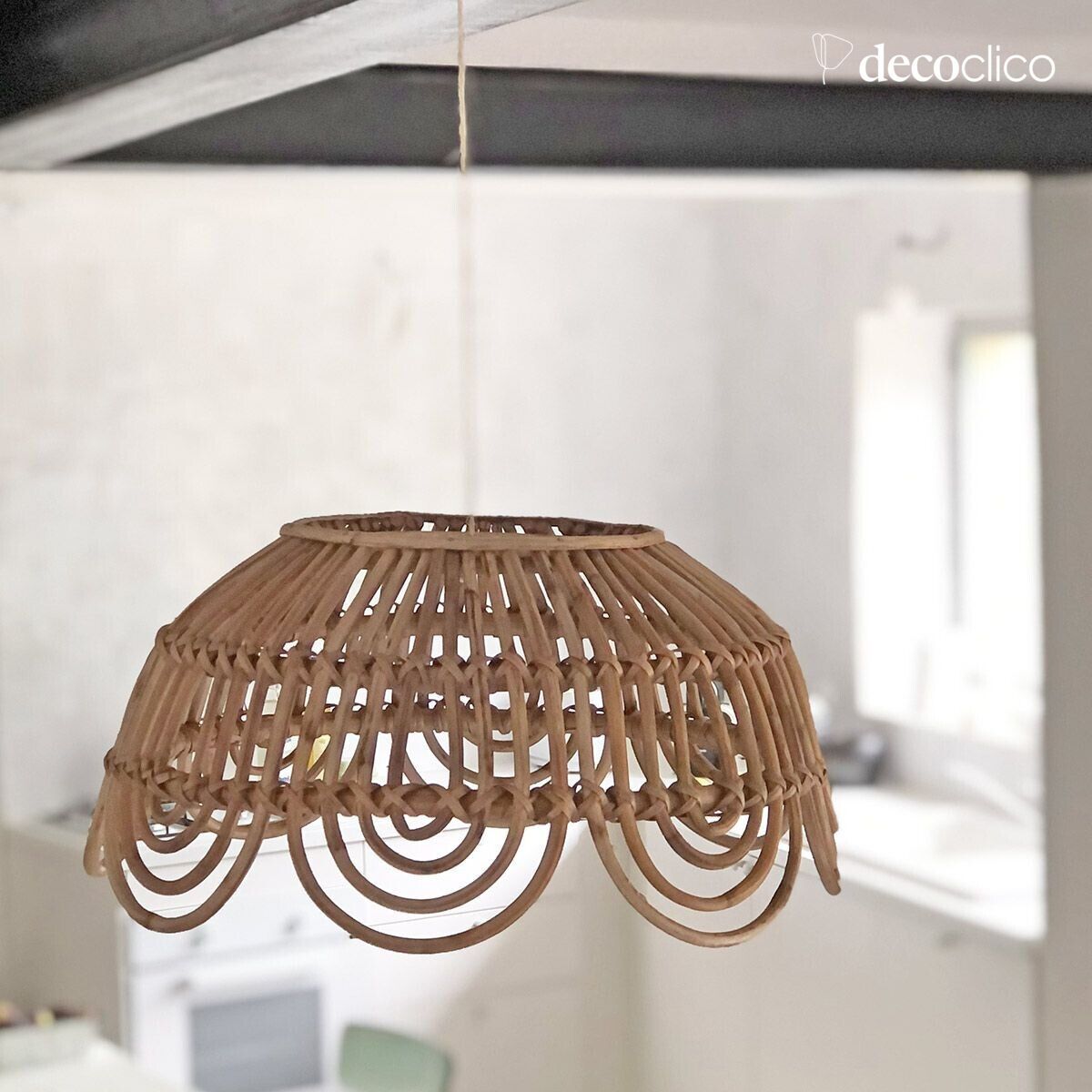 Vintage hanglamp in natuurlijk rotan H22 cm (niet-elektrisch) Moka