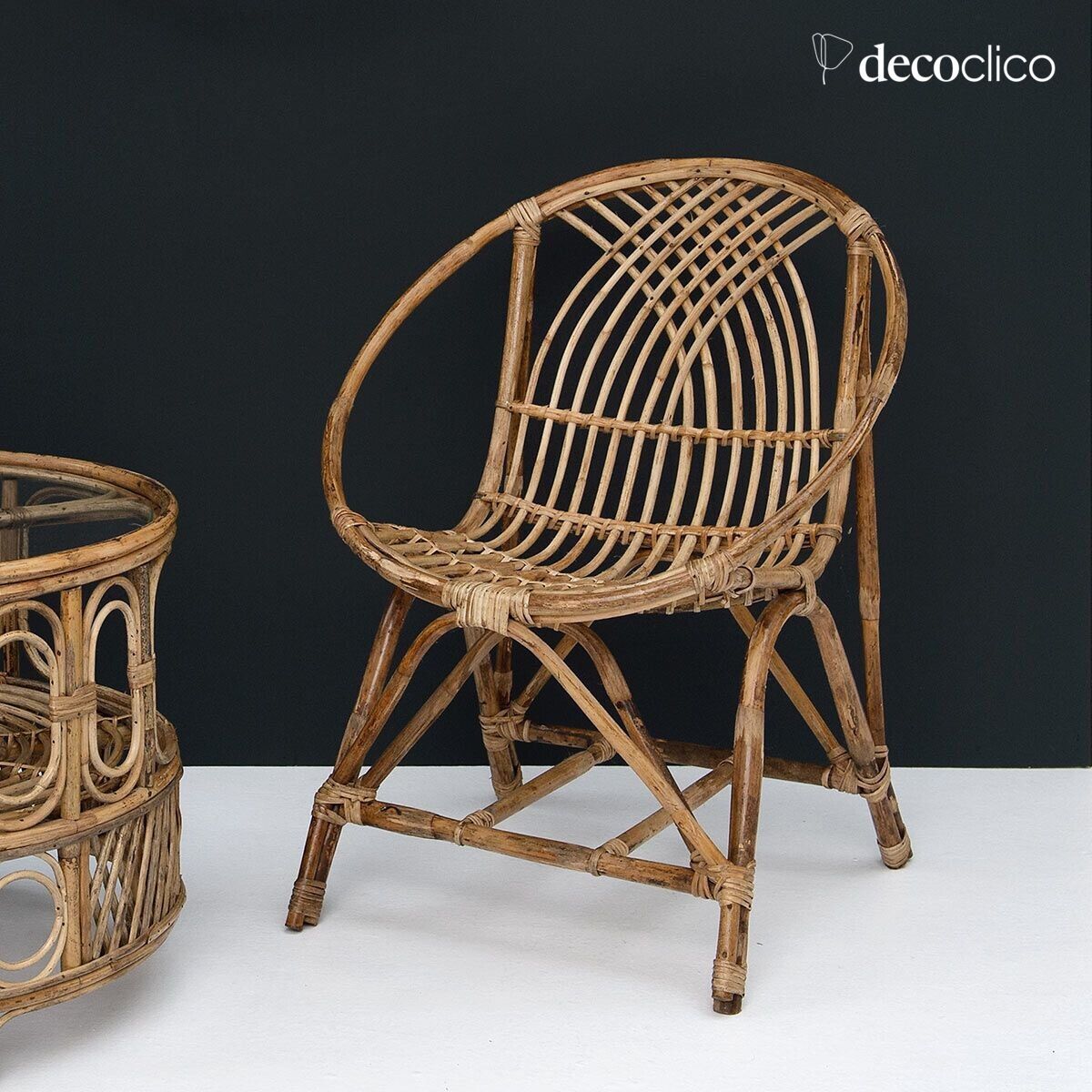 Vintage-Sessel aus natürlichem Rattan Gigi