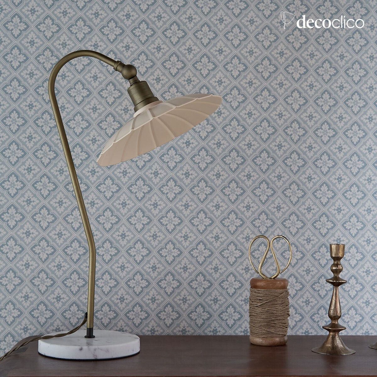 Vintage-Tischlampe aus cremefarbenem Metall Odette