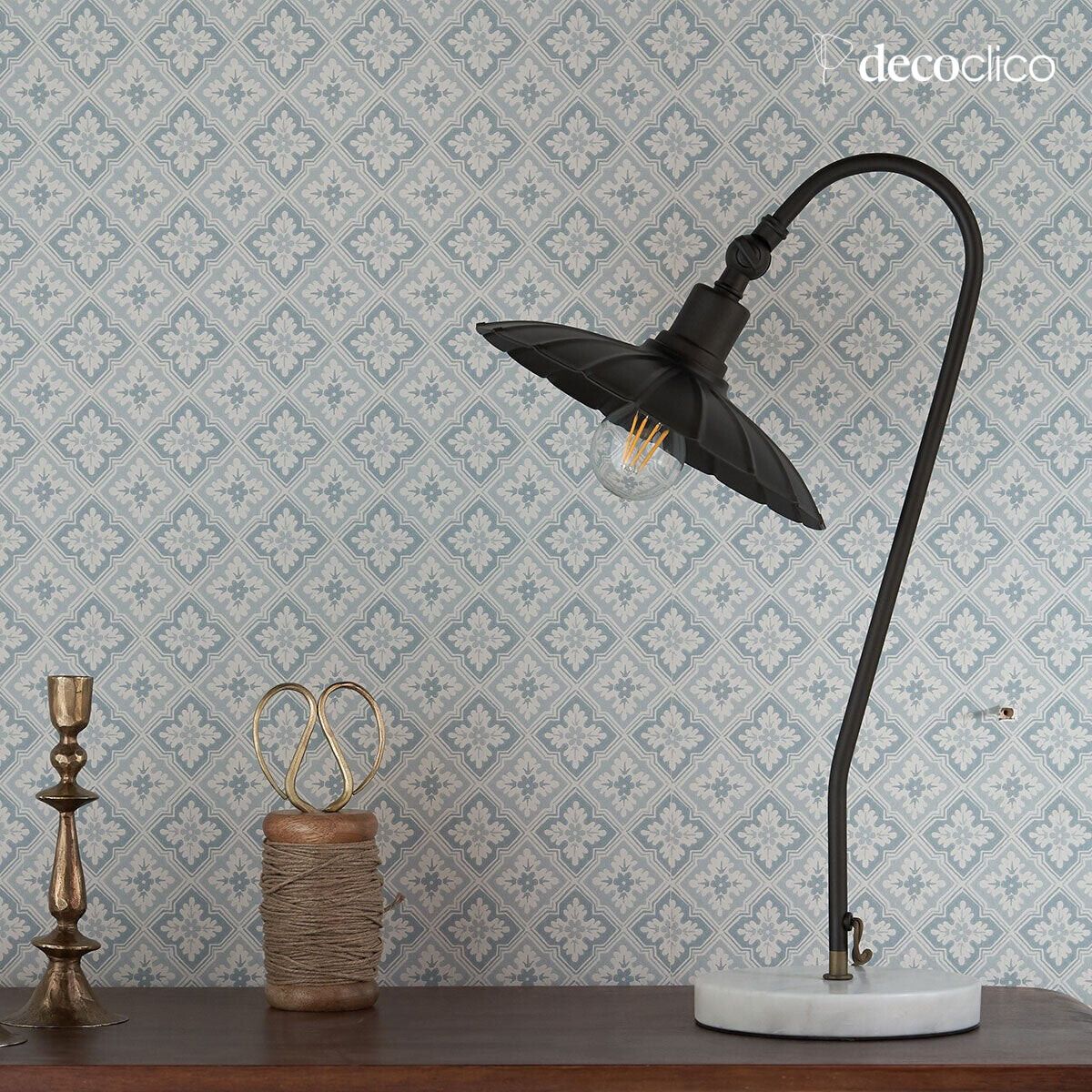 Vintage-Tischlampe aus Metall in Kohlefarbe Odette