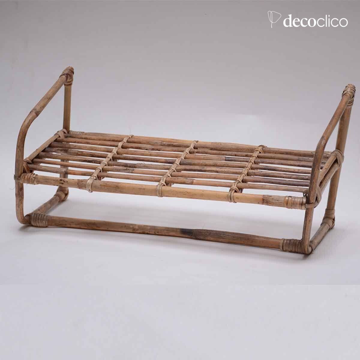 Vintage-Wandregal aus natürlichem Rattan