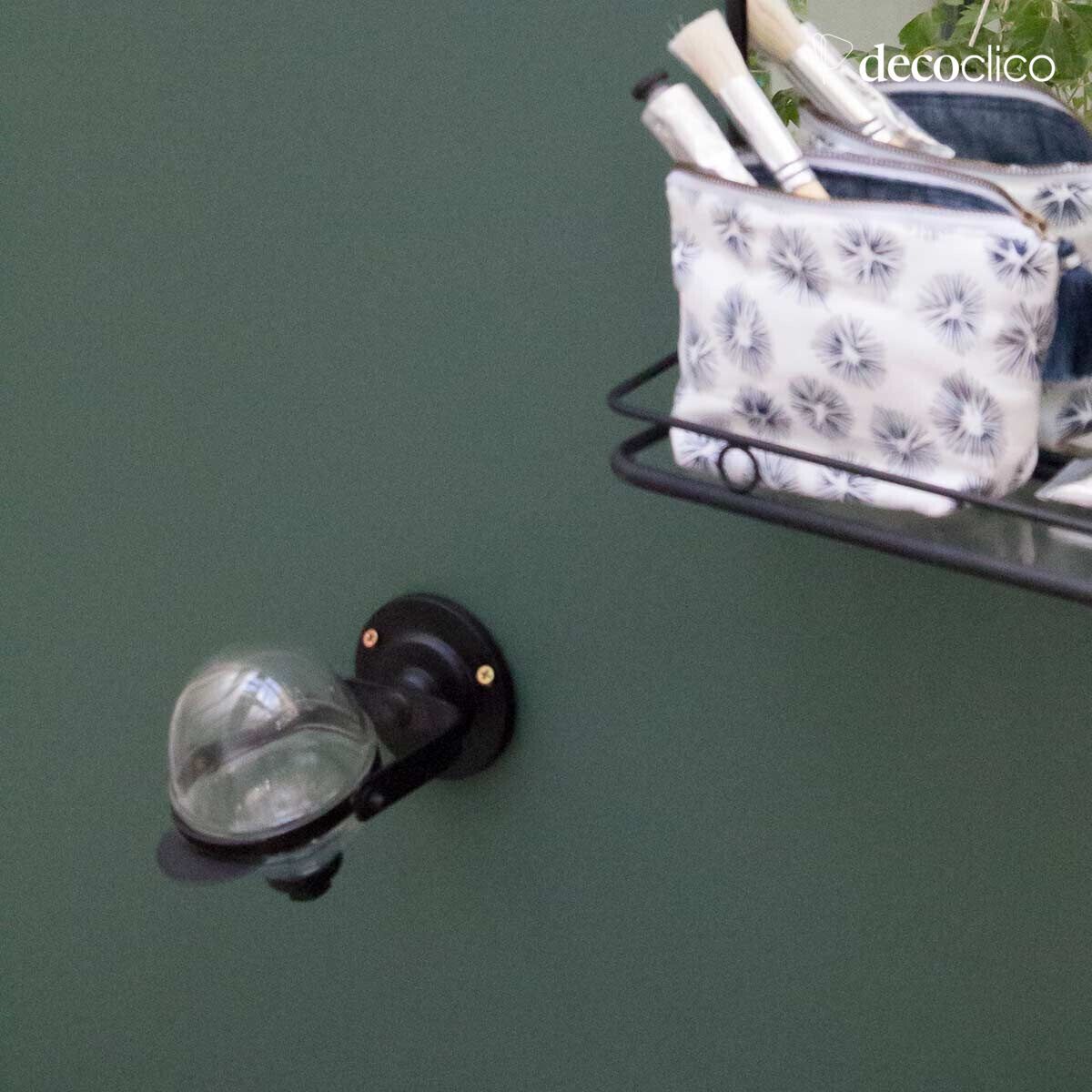 Vloeibare zeepdispenser voor wandmontage in glas en mat zwart messing Chaumont