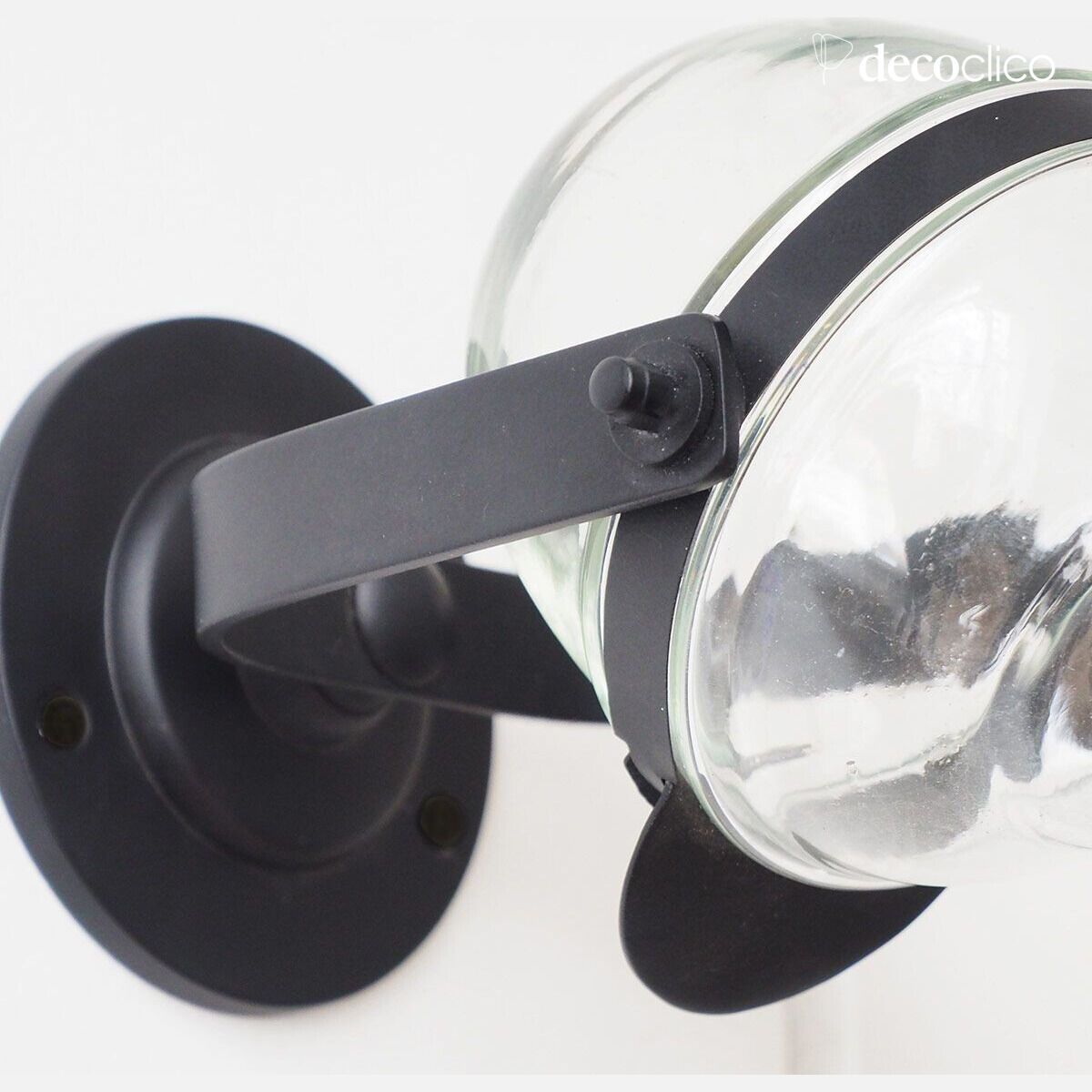 Vloeibare zeepdispenser voor wandmontage in glas en mat zwart messing Chaumont