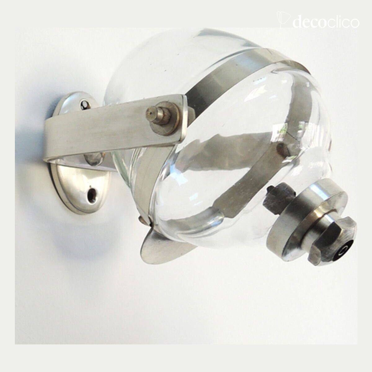 Vloeibare zeepdispenser voor wandmontage in glas en nikkelzilver Chaumont