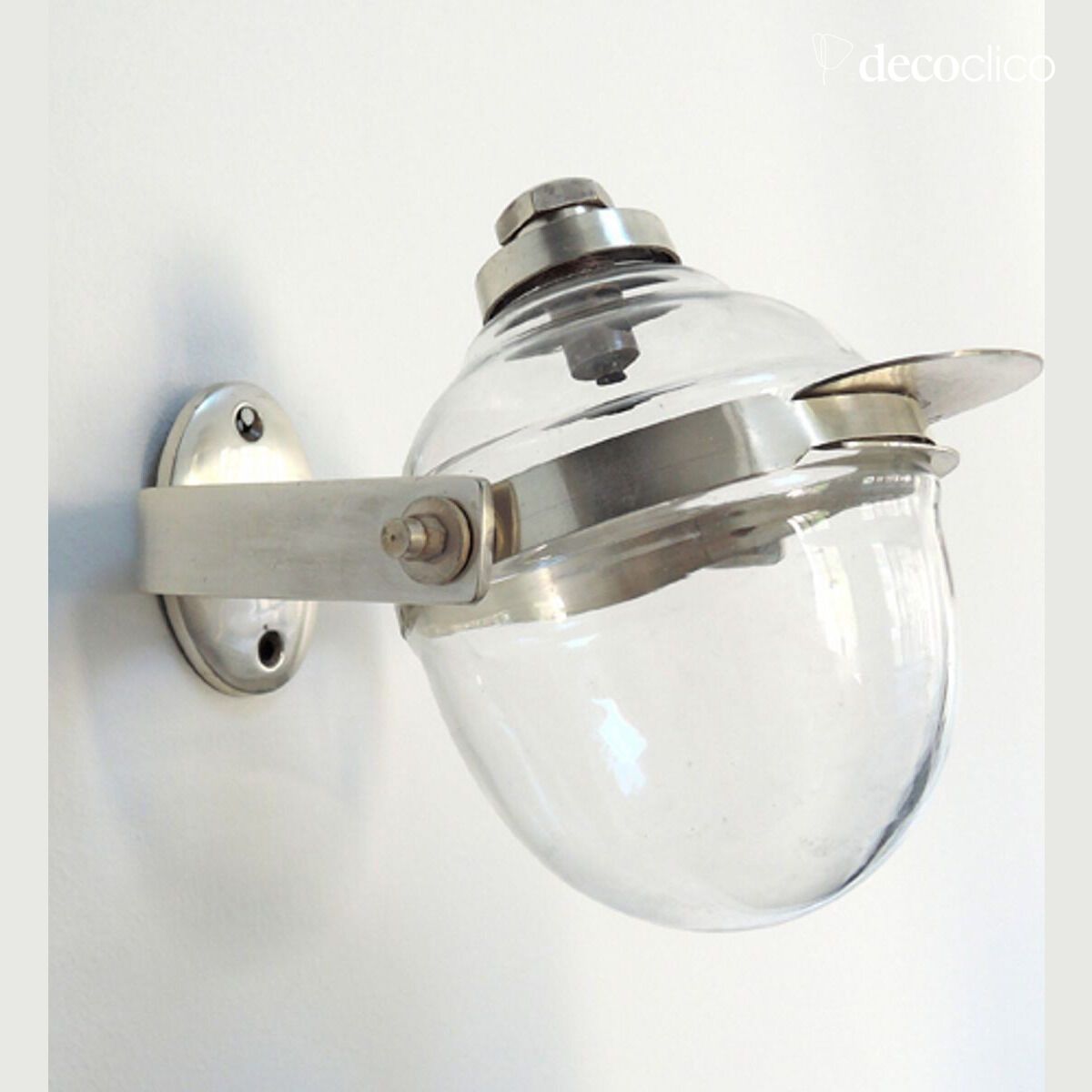 Vloeibare zeepdispenser voor wandmontage in glas en nikkelzilver Chaumont