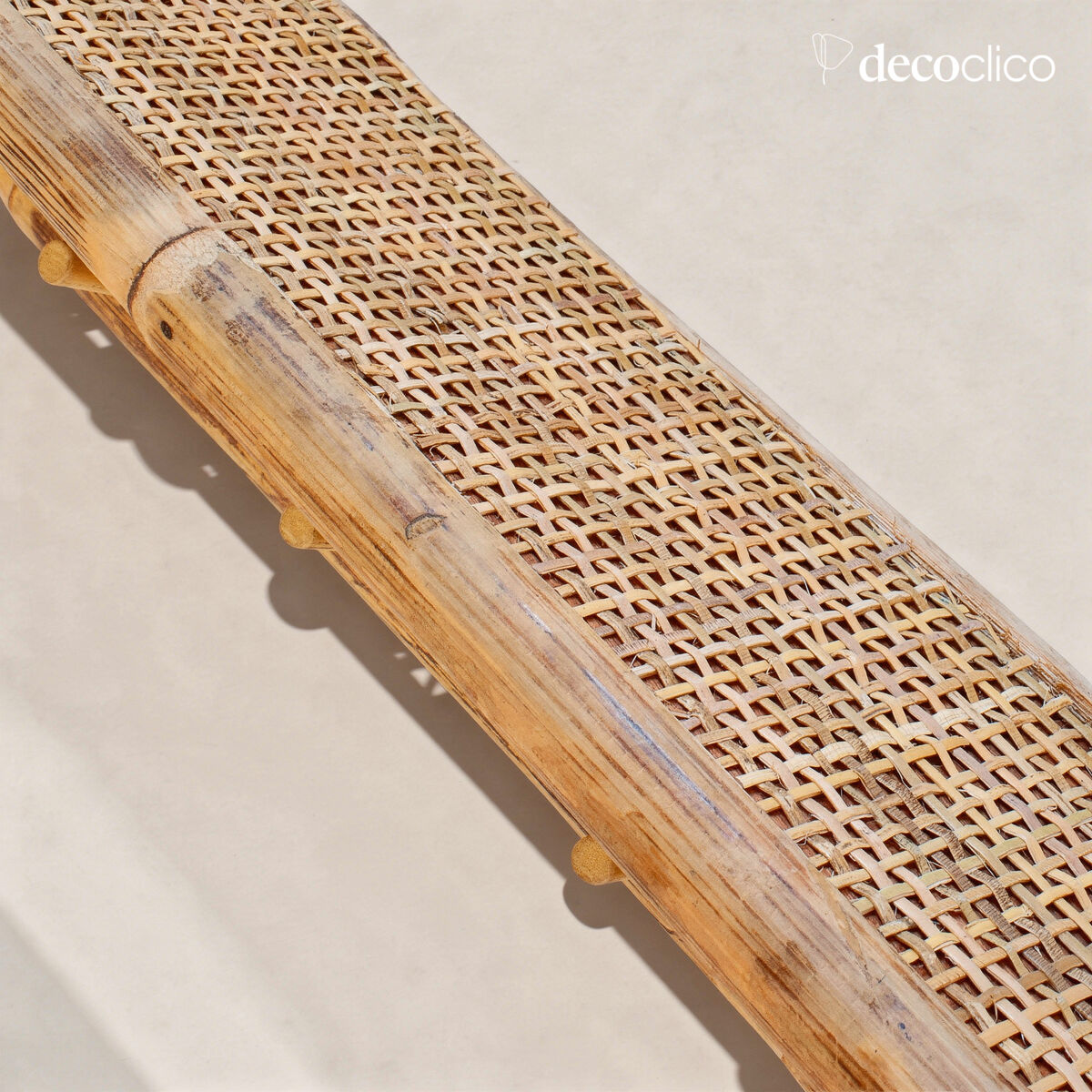 Wall-mounted coat rack with rattan shelf