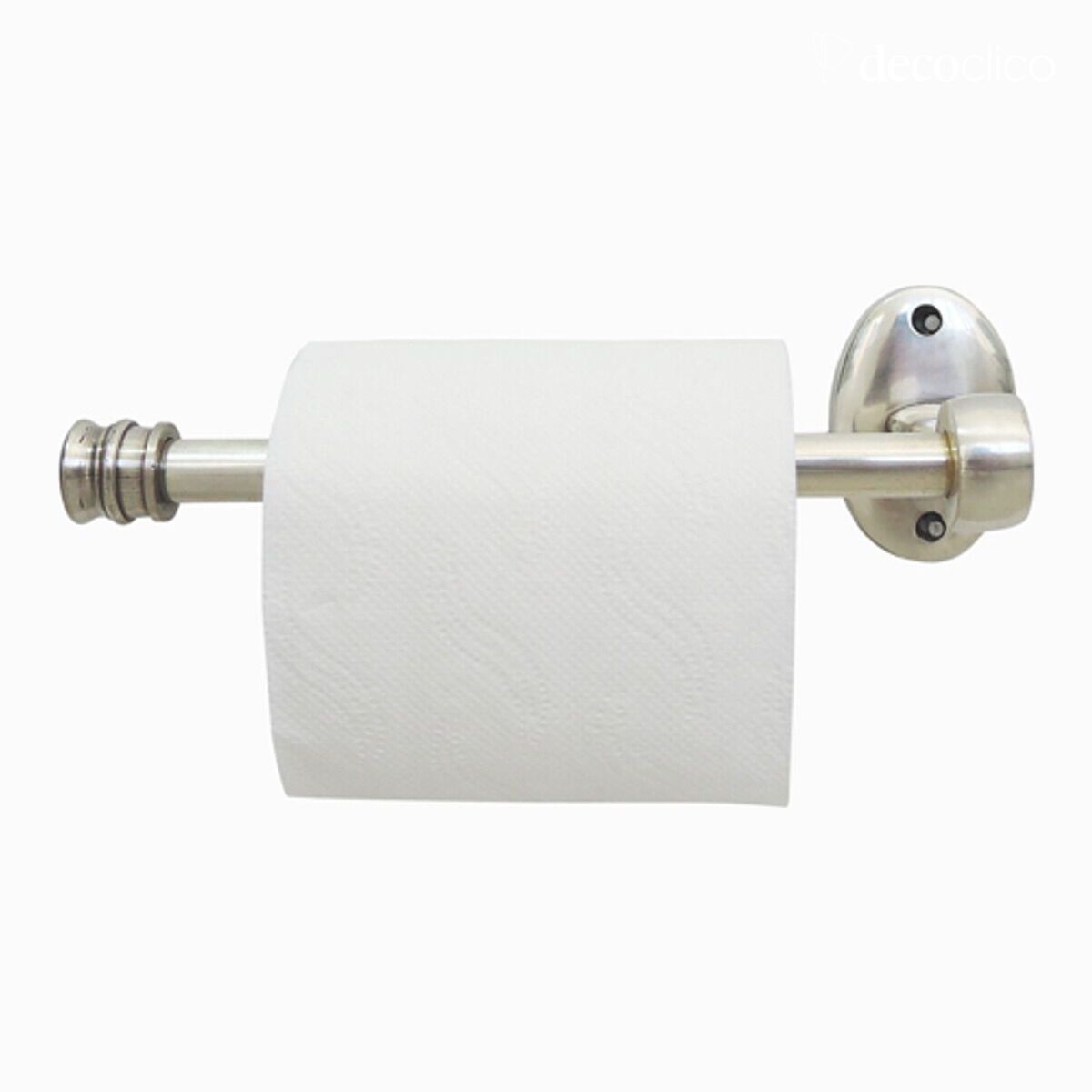 Wall-mounted toilet paper holder in nickel and silver Chaumont