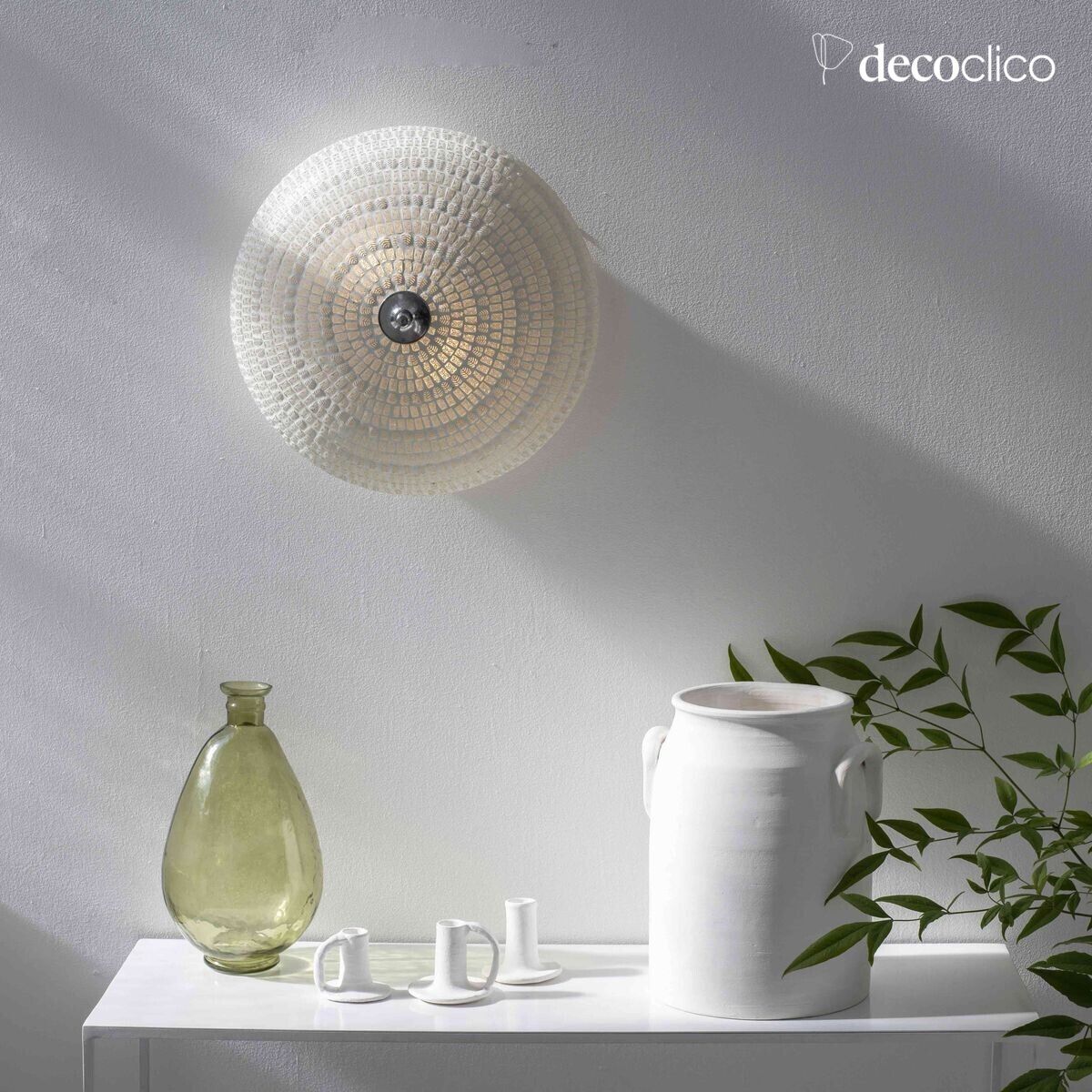 Wall or ceiling lamp in glass mosaic - white Bangalore