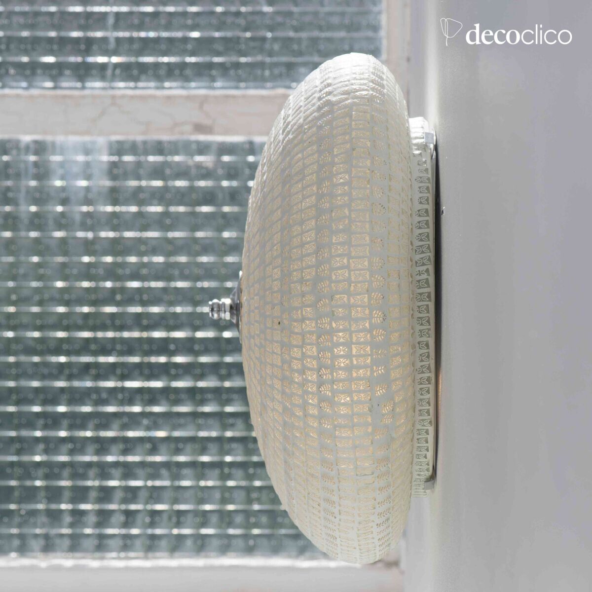 Wall or ceiling lamp in glass mosaic - white Bangalore