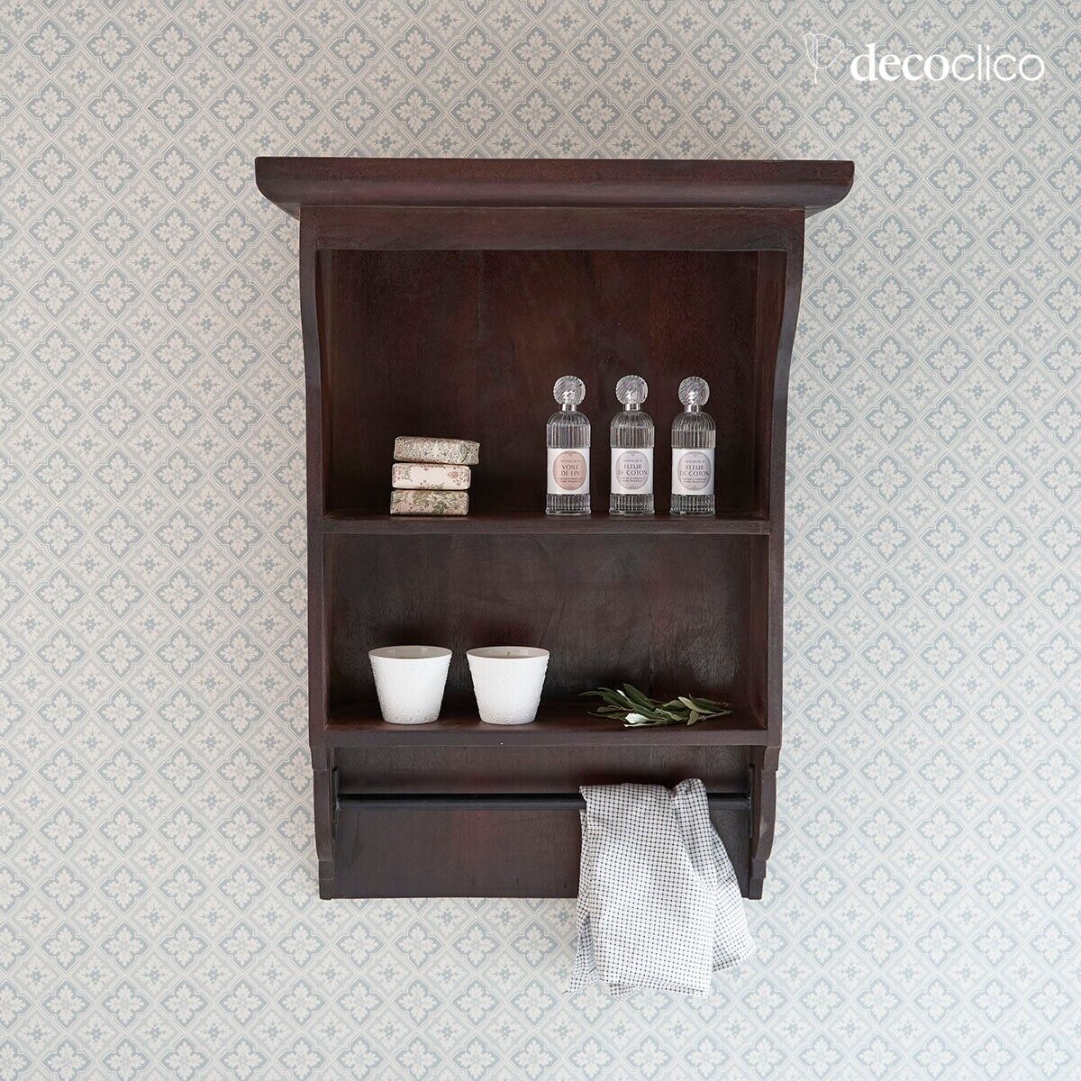 Wall shelf for kitchen storage made from recycled wood Pamir