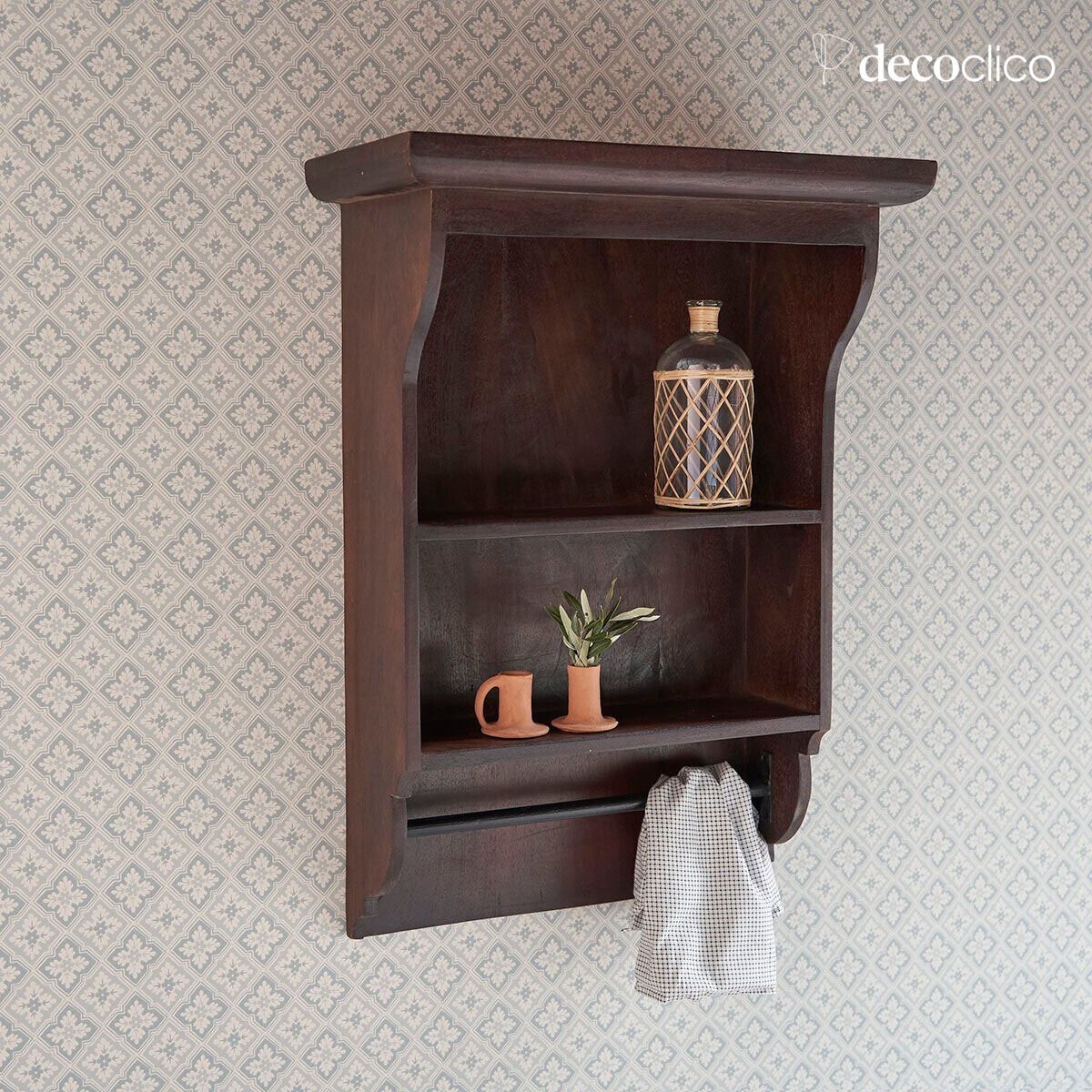 Wall shelf for kitchen storage made from recycled wood Pamir