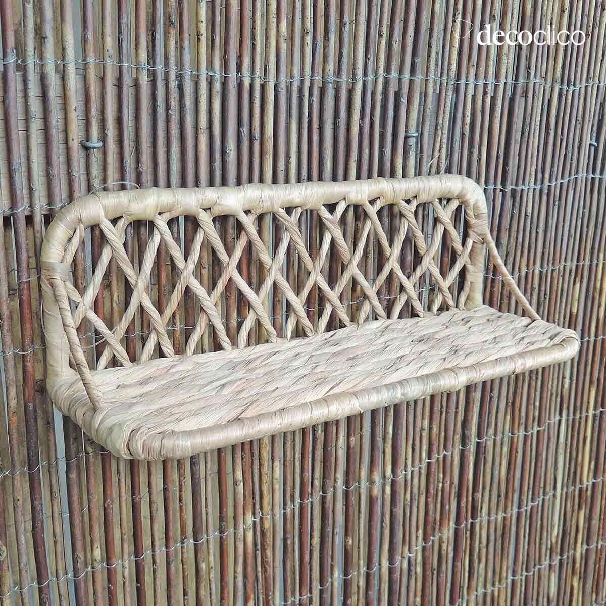 Wall shelf in woven water hyacinth