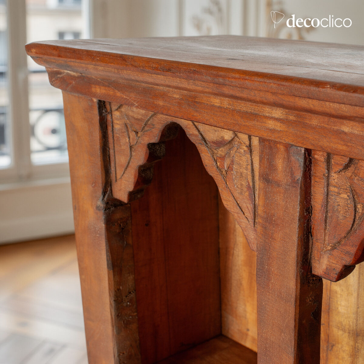 Wall shelf with 6 compartments made from recycled wood Pamir