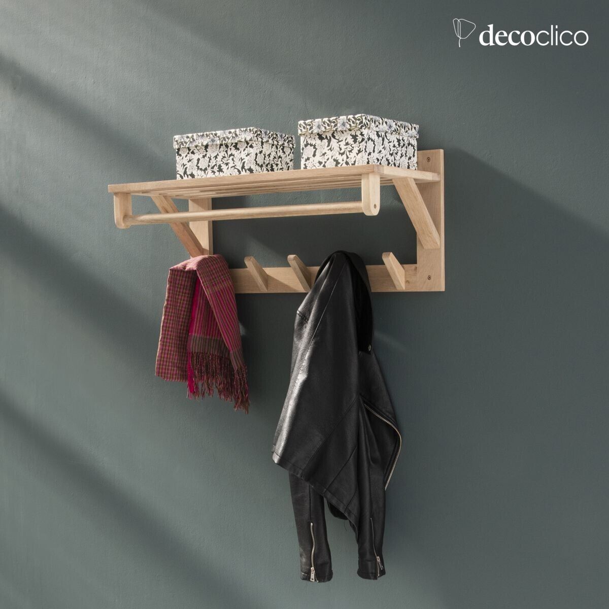 Wandgarderobe 5 Haken Eiche natur FSC Mood