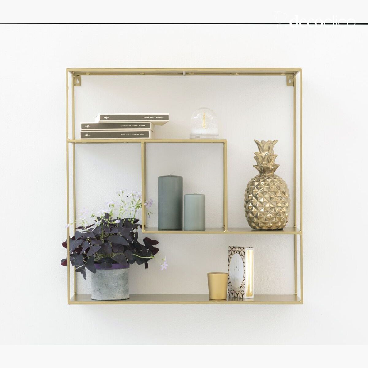 Wandregal aus Drahtmetall gold Uptown