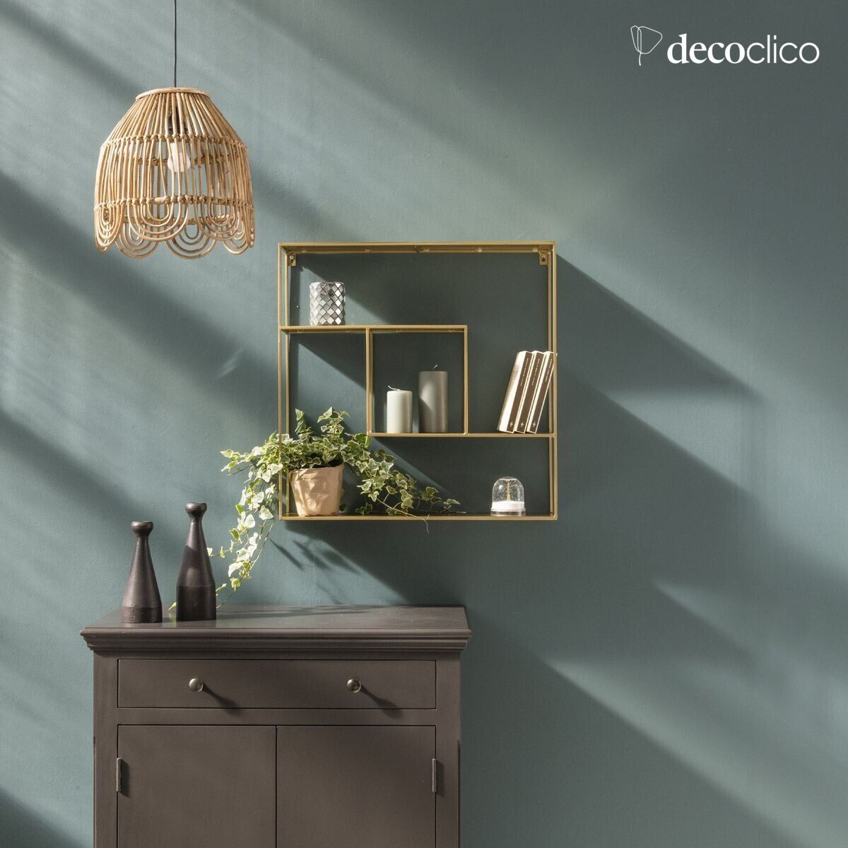 Wandregal aus Drahtmetall gold Uptown