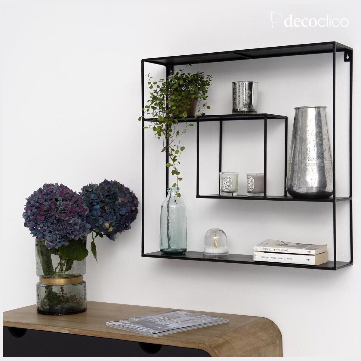 Wandregal aus Drahtmetall, mattschwarz Uptown