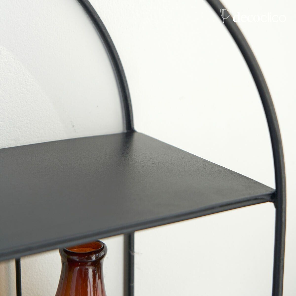 Wandregal oval aus Metall, schwarz matt Uptown