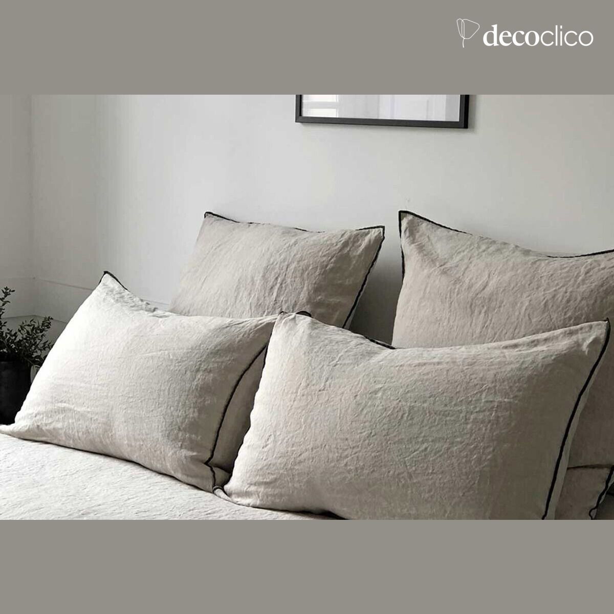Washed linen pillowcase, sand, 65x65 cm Oslo
