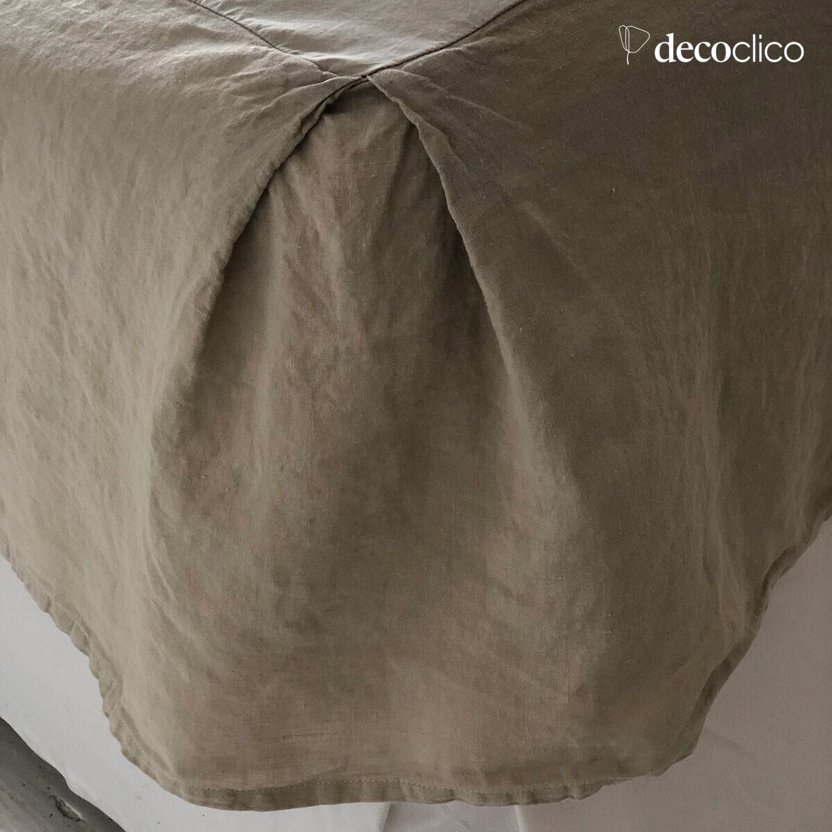 Washed sand linen bedspread cover and percale top - 140x200 Oslo Passage Vernet