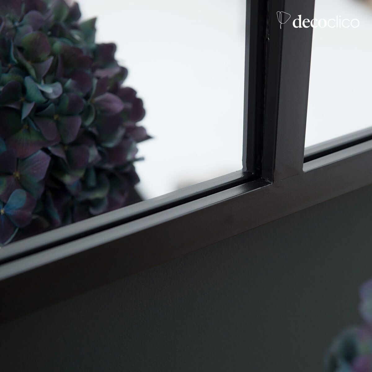 Werkstattspiegel rechteckig, aus schwarzem Metall, 140 x 75 cm  Barney