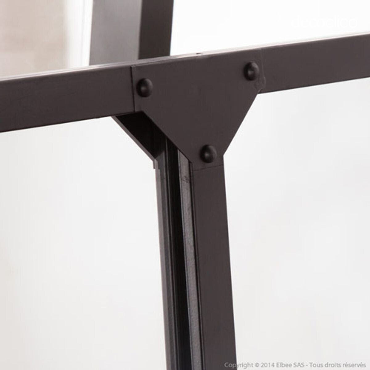 Werkstattspiegel XL rechteckig aus schwarzem Metall 95 x 120 cm  Bricklane