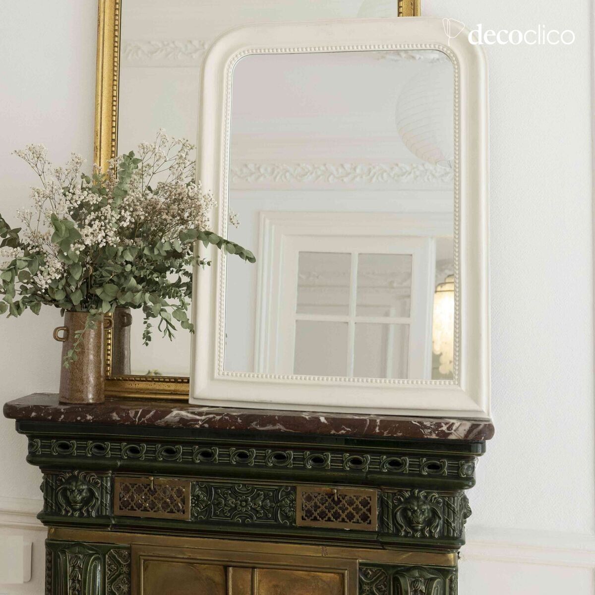 White trumeau mirror 59 x 78 cm Manderley