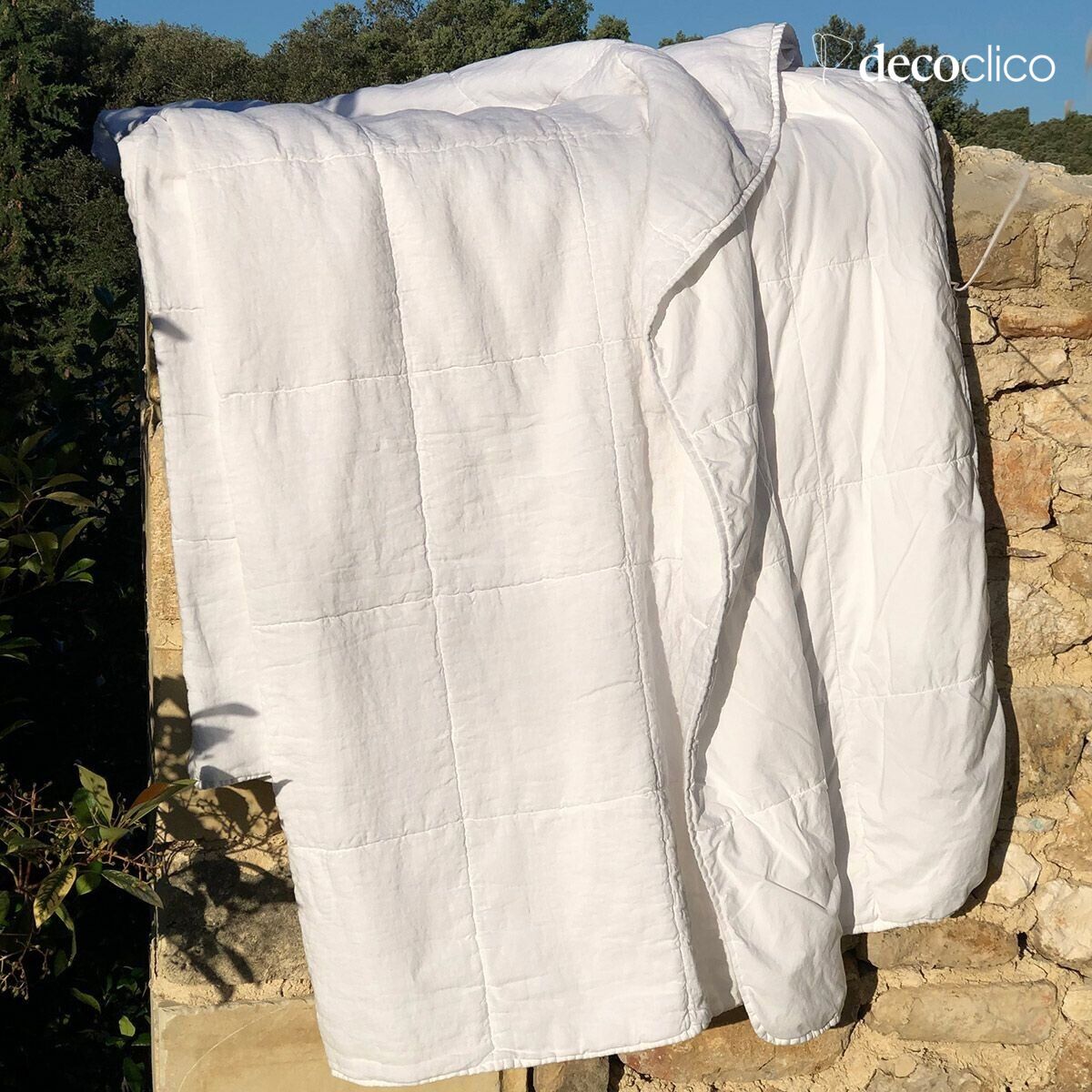 White washed linen bedspread Oslo