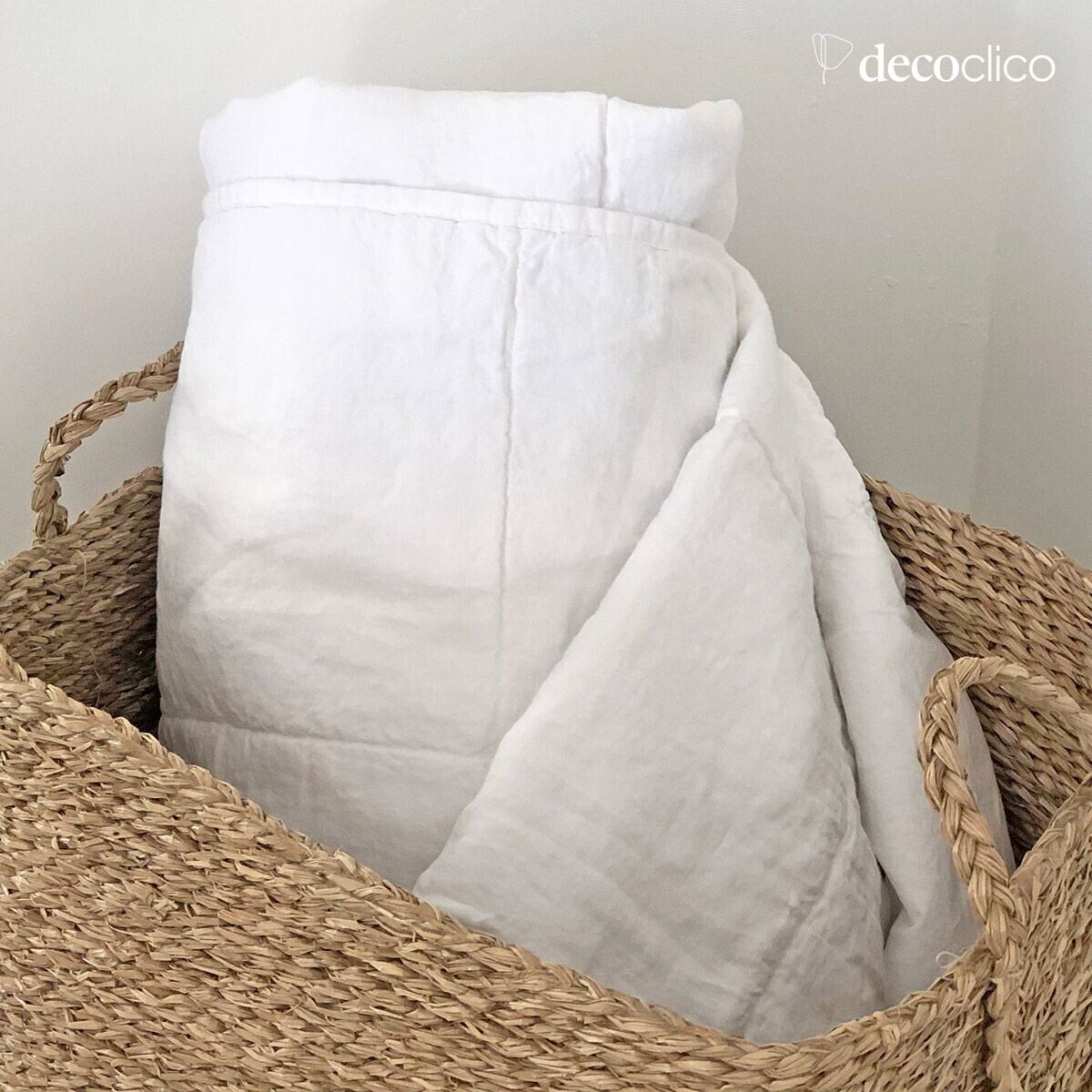 White washed linen bedspread Oslo
