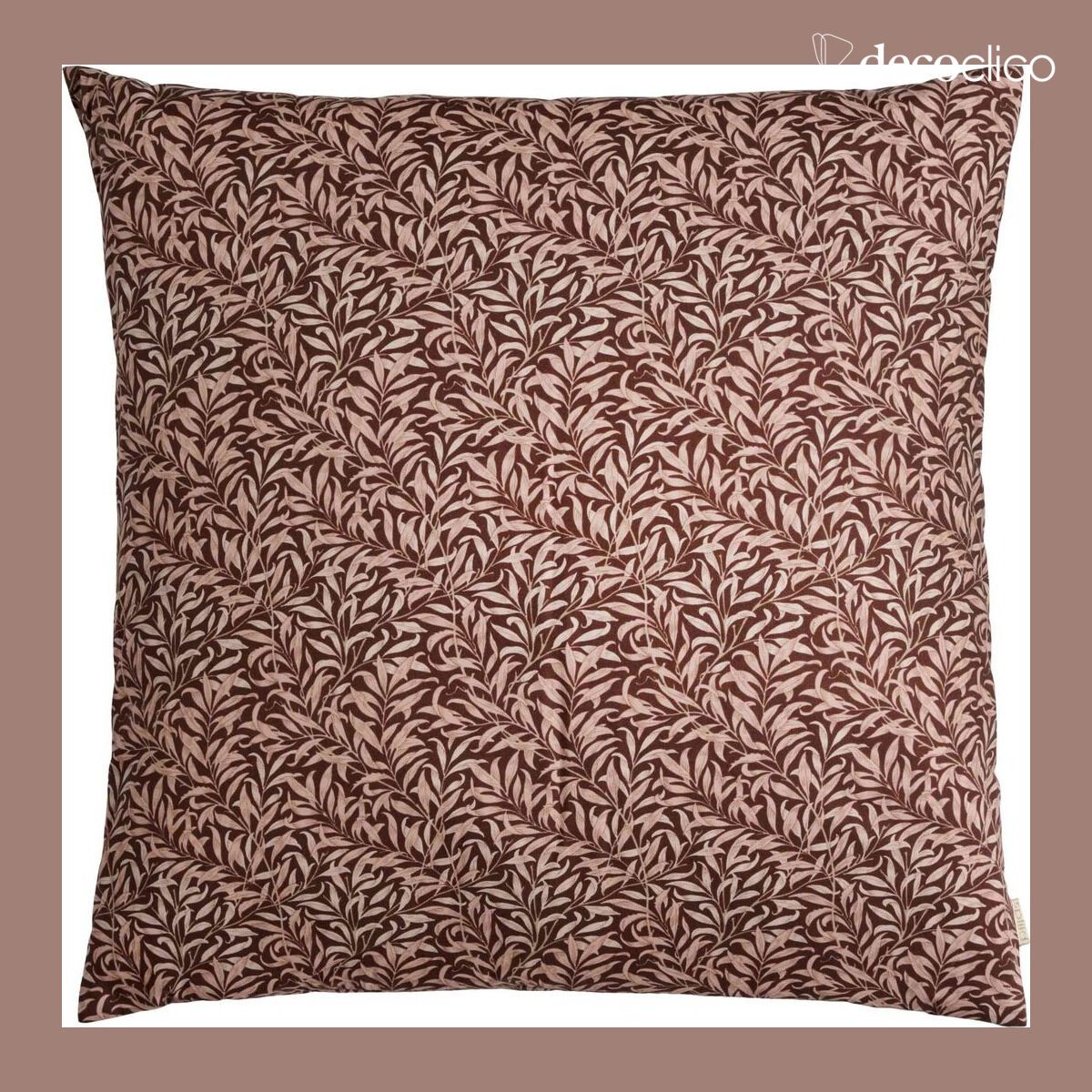 William Morris Willow chocolate Spliid square cotton poplin cushion