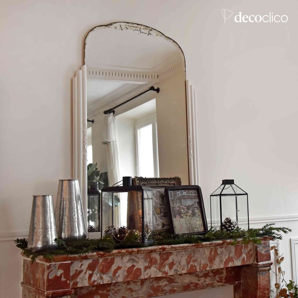 Windlicht aus Glas und mattschwarzem Metall Mira