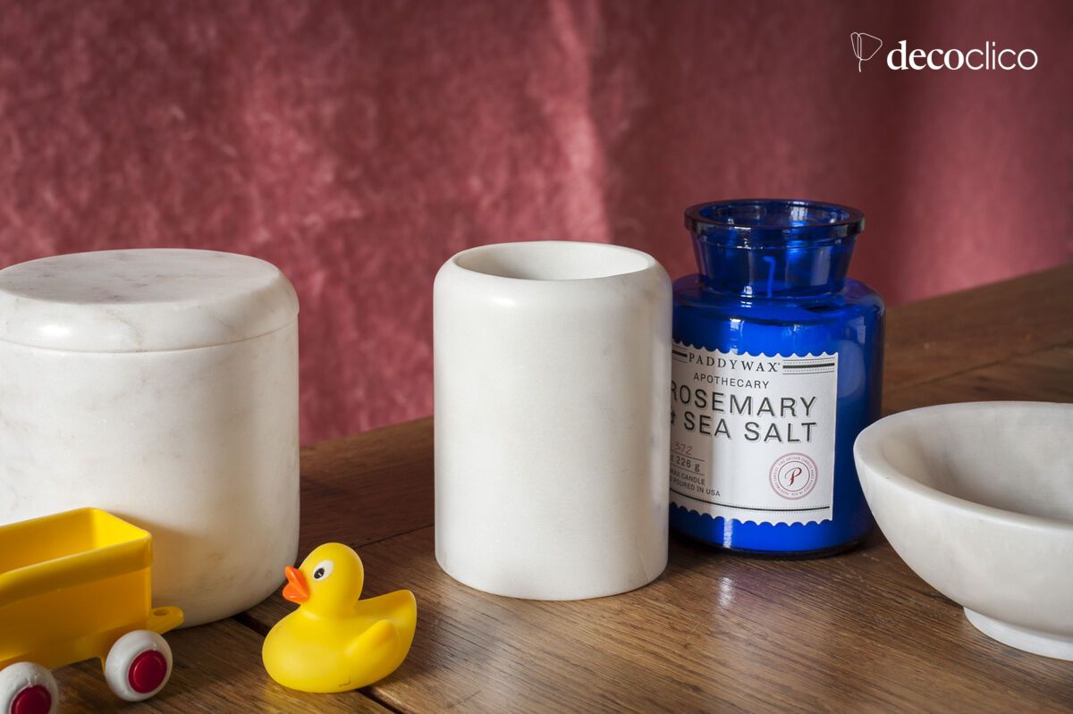 Witte marmeren container Wäg