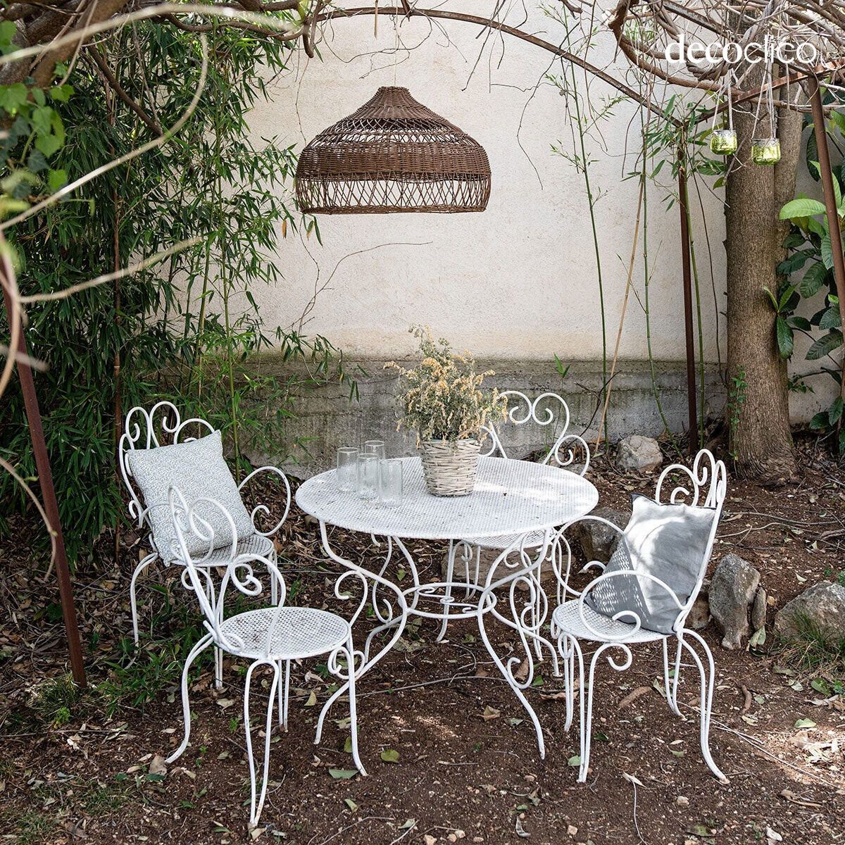 XL-Haubenaufhängung aus braunem Polyrotin (nicht elektrifiziert), handgefertigt Tavira