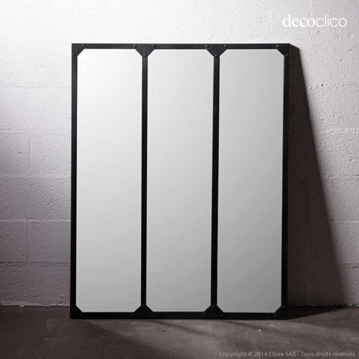 XL rectangular black metal mirror 95 x 120 cm  Bricklane
