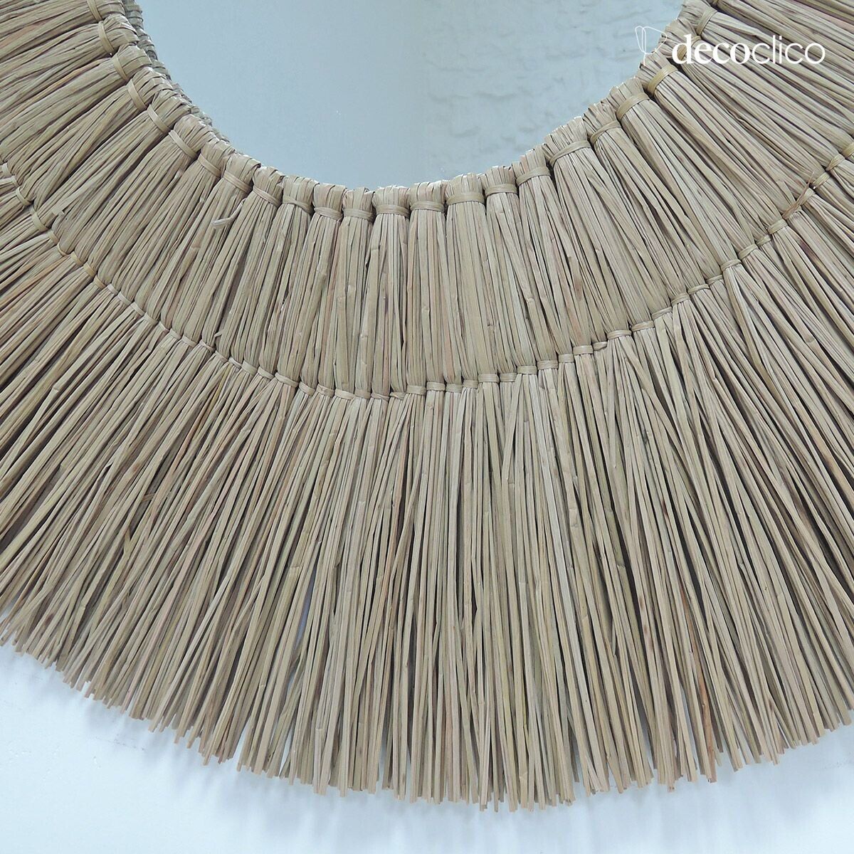 XL ronde spiegel in mendong stro 90 cm Sumba