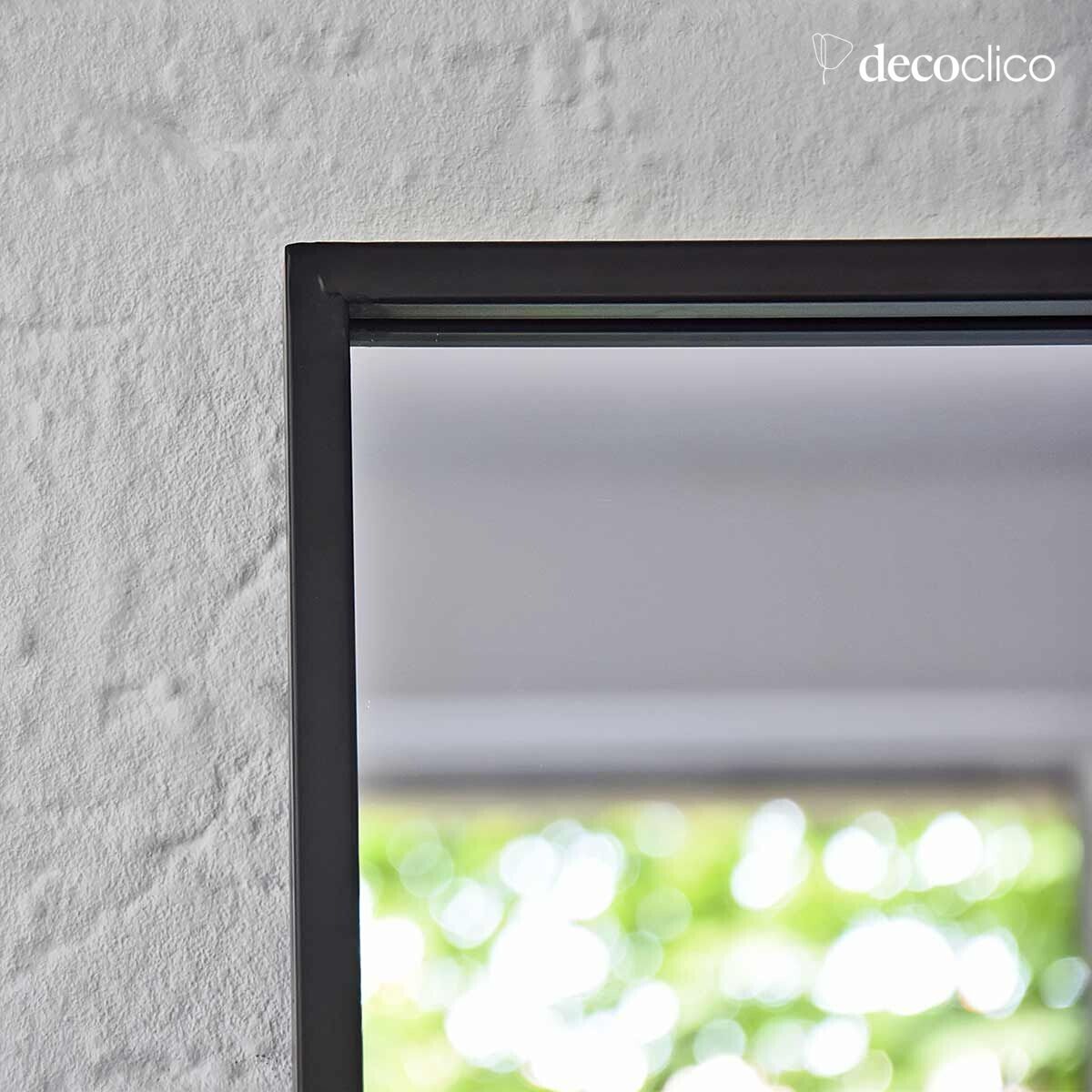 XXL black metal glass workshop mirror 105 x 150 cm  Bricklane